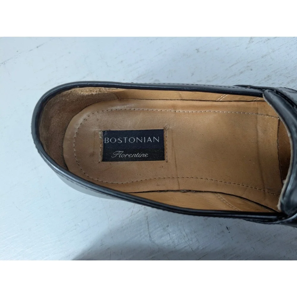 Vintage Bostonian Leather Loafers Tassel Kiltie Men's 9.5 Black Italian Slip On